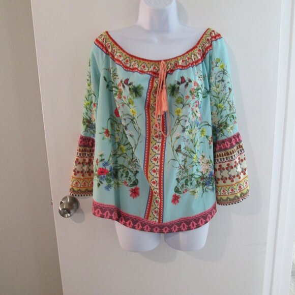UMGEE Boho Gypsy Peasant Style Blouse Sz L NWOT - Picture 2 of 7